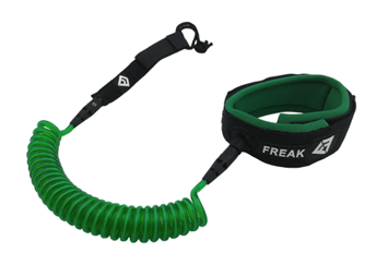 10' SUP Coiled Calf Freak Traction Leash Green - CM Surfing