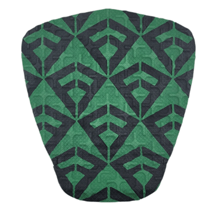 Pad de Surf signé Brad Domke modèle The Dom de couleur verte avec plein de logos Freak Traction de couleur noire - CM Surfing