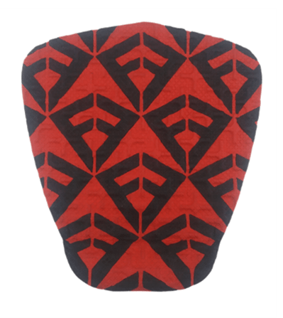 Pad de Surf signé Brad Domke modèle The Dom de couleur rouge avec plein de logos Freak Traction de couleur noire - CM Surfing