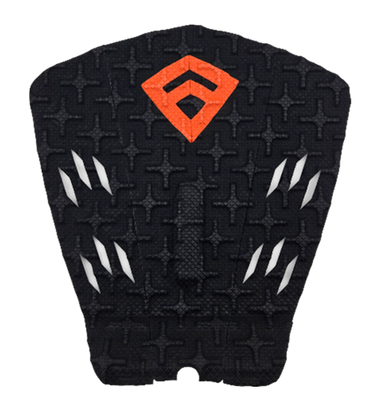Pad de Surf modèle Peter Mendia III de couleur noire avec le logo Freak Traction de couleur orange - CM Surfing