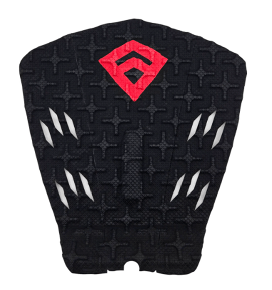 Pad de Surf modèle Peter Mendia III de couleur noire avec le logo Freak Traction de couleur rouge - CM Surfing