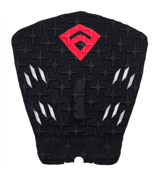 Pad de Surf modèle Peter Mendia III de couleur noire avec le logo Freak Traction de couleur rouge - CM Surfing