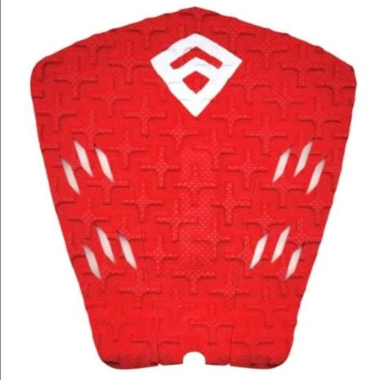 Pad de Surf modèle Peter Mendia III de couleur rouge avec le logo Freak Traction de couleur blanche - CM Surfing