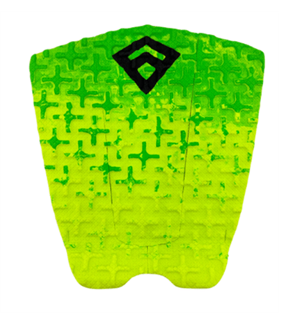 Pad de Surf modèle Phantom Fade de couleurs vert citron et jaune avec le logo Freak Traction de couleur noire - CM Surfing