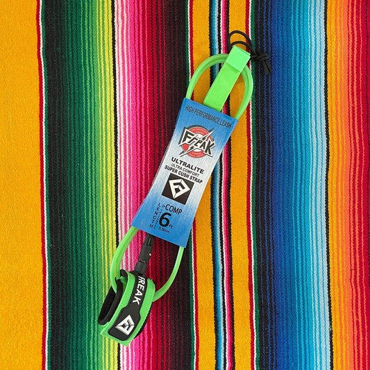 Leash de Surf Freak Traction de taille 6' modèle Compétition 5.5mm de couleur verte - CM Surfing