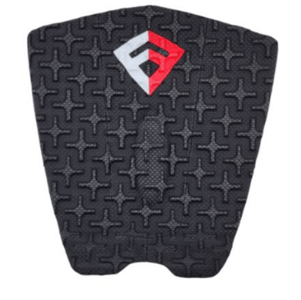 Pad de Surf modèle Phantom de couleur noire avec le logo Freak Traction blanc et rouge - CM Surfing