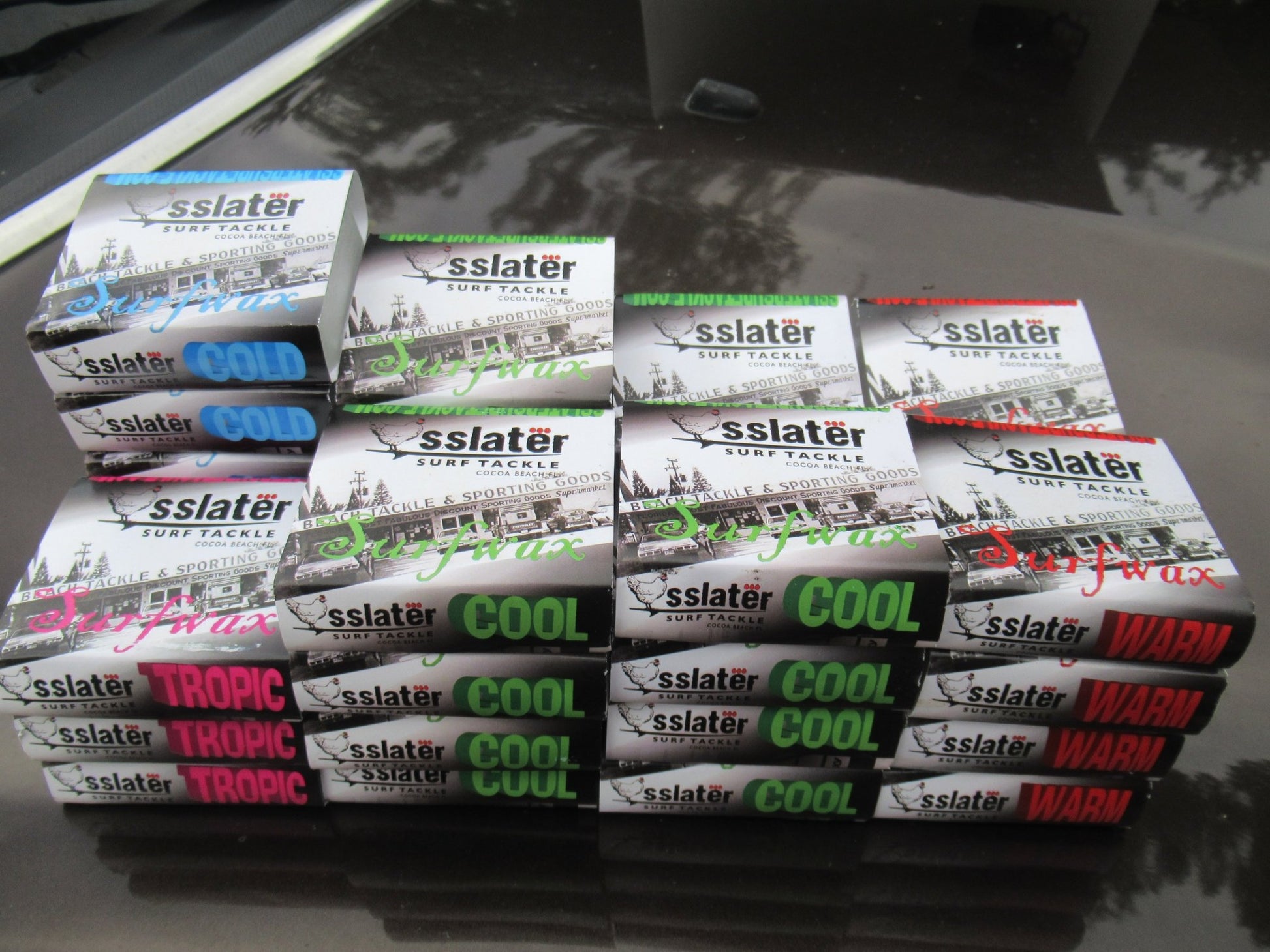 Pack "Mix" de 30 wax de Surf SSlater dont 5 Cold, 15 Cool, 7 Warm et 3 Tropic - CM Surfing