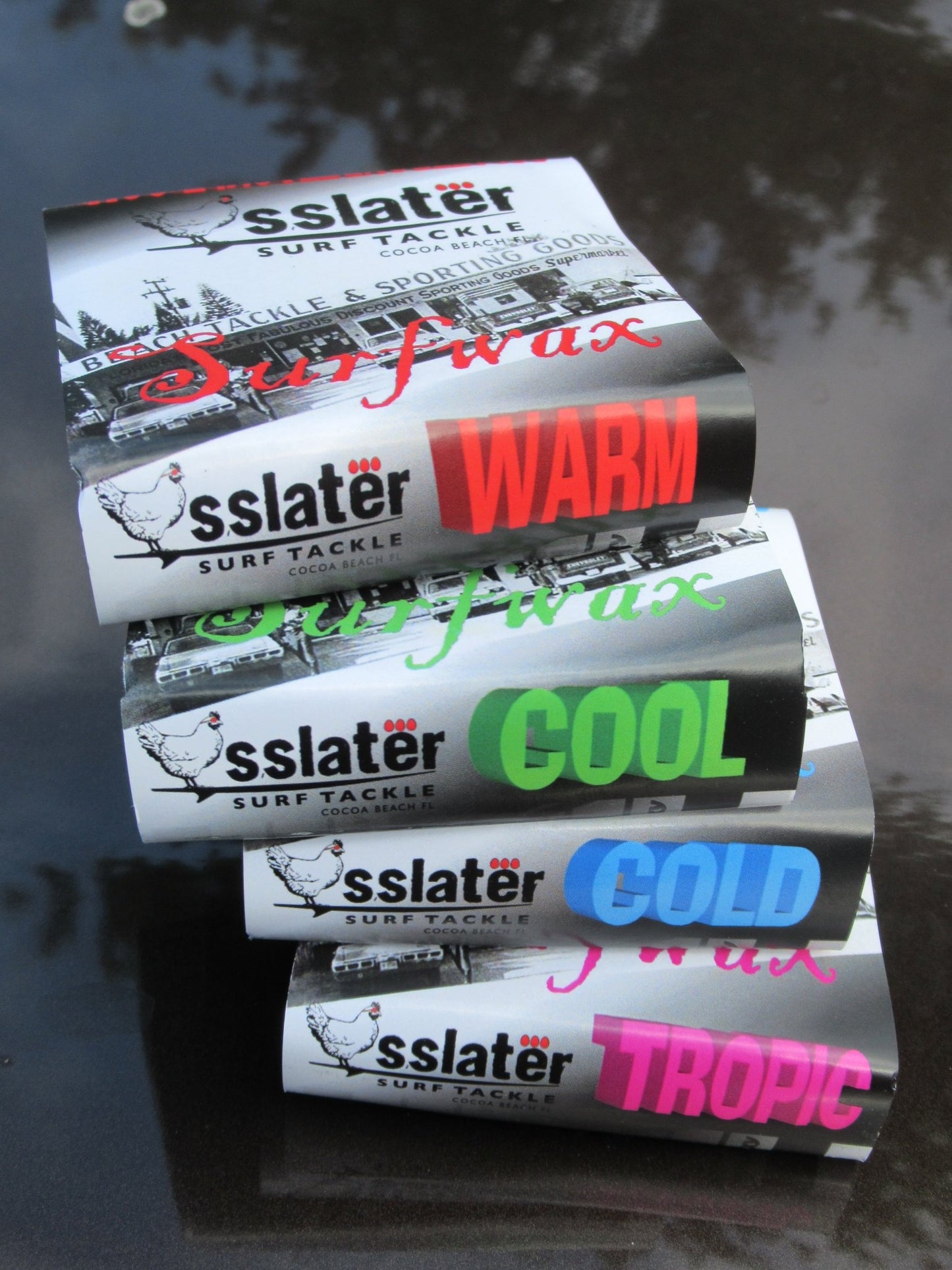 Pack "Mix" de 4 wax de Surf SSlater dont 1 Warm, 1 Cool, 1 Cold et 1 Tropic - CM Surfing