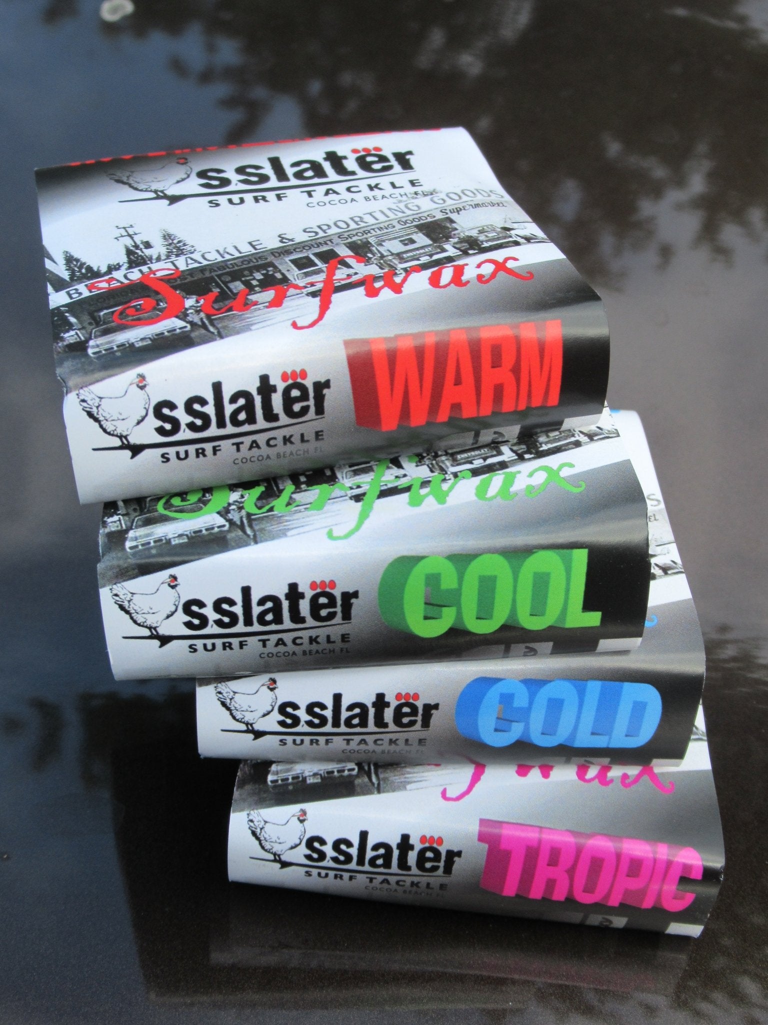 Pack "Mix" de 4 wax de Surf SSlater dont 1 Warm, 1 Cool, 1 Cold et 1 Tropic - CM Surfing