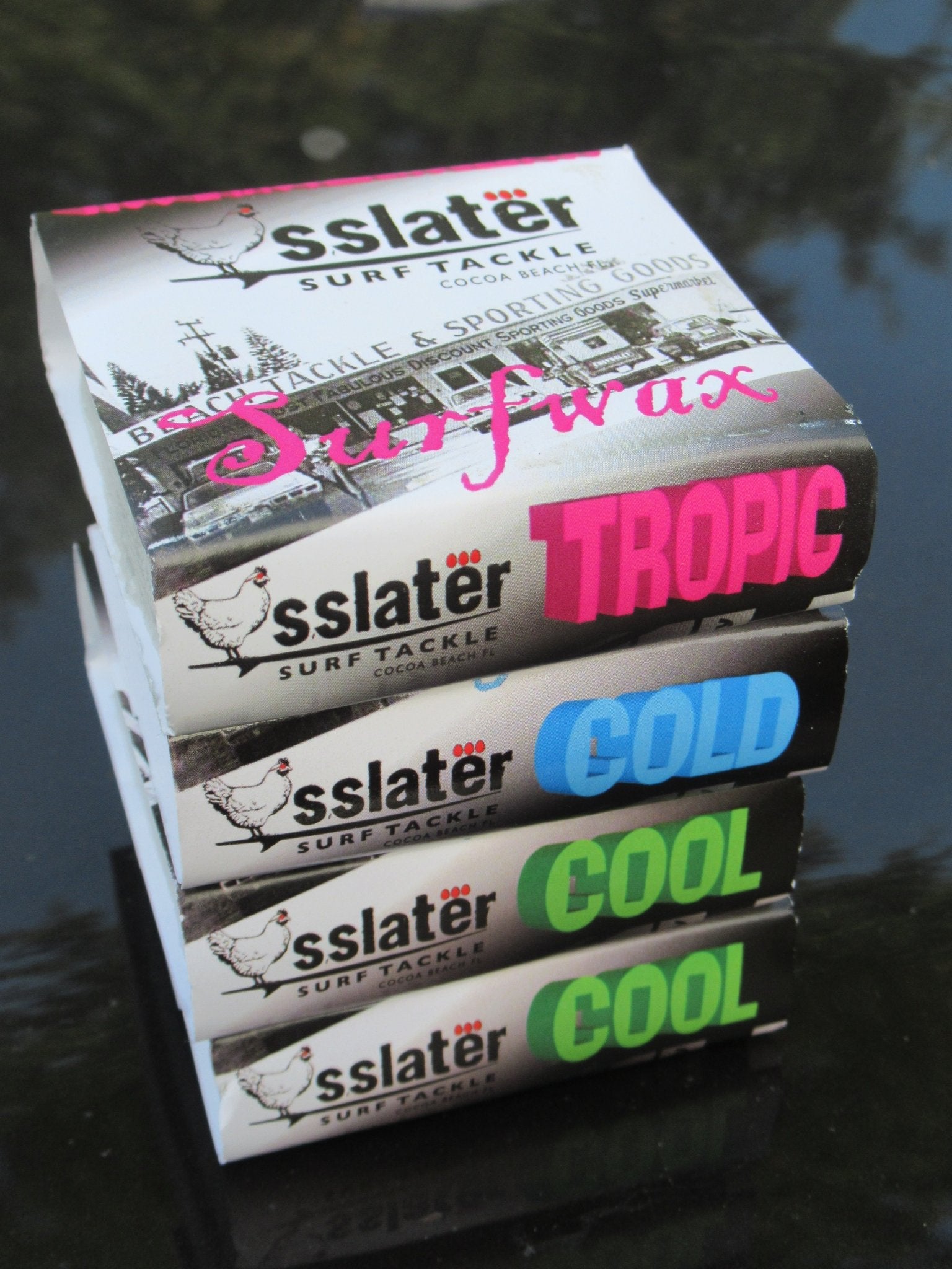 Pack "Sud-Ouest" de 4 wax de Surf  SSlater dont 2 Cool, 1 Cold et 1 Tropic - CM Surfing