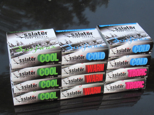 Pack "Mix" de 12 wax de Surf SSlater dont 4 Cool, 3 Cold, 3 Warm et 2 Tropic - CM Surfing